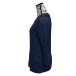 Loft  Blue Open Knit Sweater Tunic Sheer Boho Coastal Beach Soft Girl S Preppy Photo 3