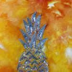 Tommy Bahama Small Top Orange Yellow Handmade Tie Dye Pineapple Sequins 1544 Photo 6