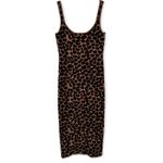 Revolve  LPA  S Emelie Dress Body Con Knit MIDI Animal Leopard Print Sleeveless Photo 4