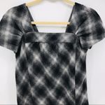 Vince Plaid Wool Dress Tunic Cap Sleeve Oversized Side Patch Pockets Size 0 Photo 2