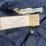 NEW Cut Loose Size Medium Top Blouse Button Down Shirt Collared Flax Boho Denim Photo 7