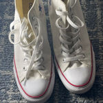 Converse  Women's White High-Top Sneakers with Red Trim Photo 0