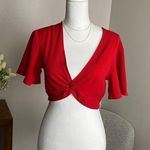 Divided H&M Red Crop Blouse Photo 0