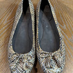 Stuart Weitzman  Shoestring Snakeskin‎ Embossed Flats Tassels Brown Size 6.5 Photo 0