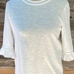 Goldie NWT  Link Embroidery Ruffle Sleeve Top White Size Small Photo 0