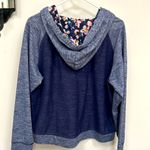 Vera Bradley  Lace Up Floral Contrast Hoodie in Navy Multi Size L Photo 3