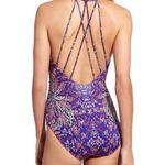 Athleta Swim Aqualuxe One Piece Swimsuit Purple Paradise Print Women’s Size XS Photo 6