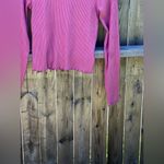 American Eagle WOMEN PINK LONG-SLEEVE PLUSH MOCK NECK SHIRT Photo 4