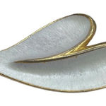 Vintage J.J. Brooch Modernist white enamel on gold colored metal. Photo 0