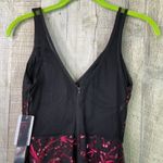 Sequin Hearts Size 1 Red Embroidered & Red Sequin Over Black Mesh Mini Dress Photo 4