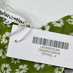 Reformation Crimini Fennel Slip On Slit Midi Dress Size 4 Green White NEW Photo 3