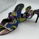 Nine West  Womens 6.5 Fabric Multi Color Print Heeled Pumps Scarf Wrap Sexy Party Photo 0