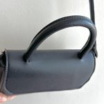 Small Black Top Handle Crossbody Faux Pebble Leather Snap Closure Bag Photo 6