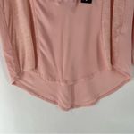 Lucky Brand  Light Pink Woven Mix Henley Top‎ Size S Photo 5
