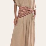 Free People Like New Luster Linen Blend Jumpsuit Natural VERY Oversized XS Photo 0