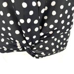 W5 Polka Dot Button-Up Twist Hem Blouse Short Sleeve Black White Size Medium NWT Photo 7