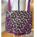 Vera Bradley Frill  Purple Black Floral Vinyl Coated Messenger School Bag Photo 1