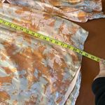 Adyson‎ Parker Satin Gray Orange Floral Shirt V Neck Lined Size Small Oversize Photo 9