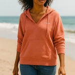 Columbia Coral Pink Fleece Hoodie XL | Cozy Athleisure Streetwear Photo 0