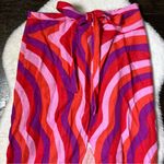 ZARA Pink Retro Floral Swirl Printed Linen Blend Midi Skirt Photo 5