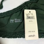 Aerie  Bikini Top Crochet V Neck Scoop Dark Green XL Photo 2