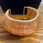 Gold Wire Cuff Bracelet Y2K unique wide cuff adjustable gold tone statement pc Photo 0