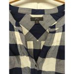 J.Crew sz XL blue white plaid half button up shirt checkered pattern flannel Photo 1
