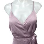 Abercrombie & Fitch  Pink Silk Satin Sleeveless Cami Wrap Midi Dress Size S Photo 2