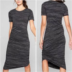 Athleta  Downtown Gray Ruched Midi Dress Photo 0