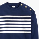 J.Crew NWT Striped button-shoulder crewneck pullover Photo 3