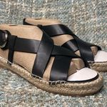 Marc Fisher LTD Tallia Espadrille Platform Sandals in Black Leather Photo 4