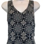 Loft Blue Pink Geometric Mandala Print V neck Sleeveless Flowy Skater Dress 4 Photo 1