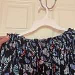 We The Free People Lexington Off Shoulder Stretchy Knit Floral Top Small Photo 5