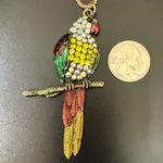 Betsey Johnson Gold-tone Enameled Bejeweled Rhinestones Parrot 30” Necklace Photo 6