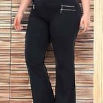 Inno brand black stretchy boot cut pull on slacks. New Size XL Photo 0