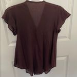 Brown Light Flutter Sleeve Top Medium Size undefined Photo 2