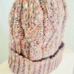 KYI KYI Faux Fur Pompom Classic Wool Beanie Hat, Natural/Cream, One Size, NWT Purple Photo 5