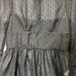 Chelsea and Violet Sheer Peplum Long Sleeve Blouse Large Polka Dot Texture Black Photo 1