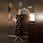 Vintage 90's Black With Flower & Accessories Maxi Dress Medium Photo 1