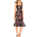 LPA Zelmira Floral Sleeveless Peplum Midi Flounce Dress Size Small Photo 2