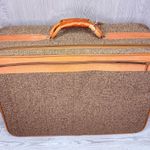 Vintage Hartman leather tweed damask travel luggage suitcase travel zip bag tote Gray Photo 15