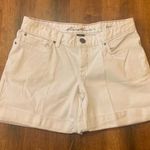Eddie Bauer Jean Shorts 4 Petite White Relaxed Fit Boyfriend Cuffed Pockets Photo 0