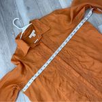 Coldwater Creek  Shirt ramie floral embroidered button up womens Orange (size 1x) Photo 2