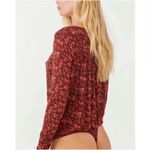 Free People NWT!  Kaya Printed Floral Bodysuit Photo 4
