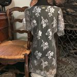Indah  Sheer Gray Floral Lace Dress/Cover-Up Photo 5
