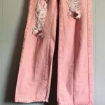 SheIn 90s Red Acid Wash High-Waisted Wide Leg Distressed Boy Jean 2 XS Photo 4