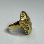 Silver Vermeil Statement Ring Size 6 1/4 925 Italy Bold Modern Jewelry Piece Photo 6