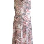 Bobbie Bee Midi Dress Pastel Floral Paisley Drape Neck Sleeveless Dress Size 14 Photo 0