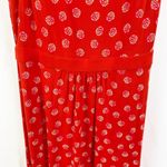 Red Sleeveless Floral Floor Length Maxi Dress Size L Photo 2