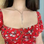 Vestique pavé crystal embellished rhinestone drop lariat necklace Photo 8